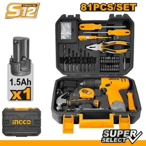 Ingco Ingco, 81pcs Tools Set HKTHP10811 Cordless Drill Tools Set