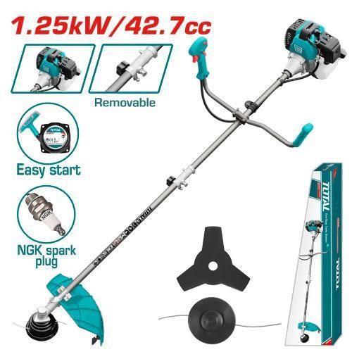 TOTAL P5434421 Gasoline Grass Trimmer And Bush Cutter 42.7cc :1.25Kw(2HP)