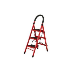3-Step Folding Aluminium Ladder (Red)