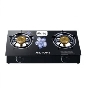 AILYONS GS014-4 2 Burner Tempered Glass Gas Stove