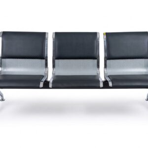 3-Seater Padded Metallic Office Waiting Bench