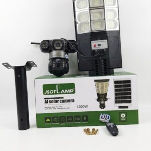 JSOT Lamp 1000W AI Triple Lens 4G Solar Camera with Street Light