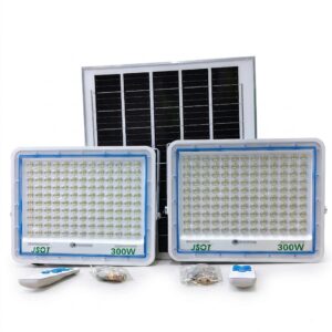 JSOT 300W 2-in-1 Solar Flood Light with Warning Light