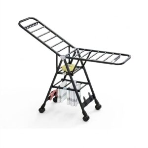 Foldable Heavy-Duty Clothes Drying Rack with Wheels