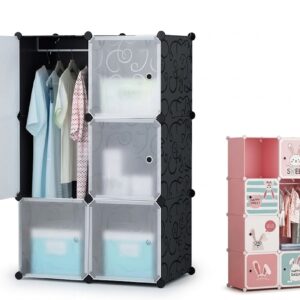Portable 2-Column by 3 Plastic Wardrobe Organizer