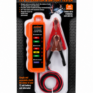 12V Alternator & Battery Tester with Insulated Clamps