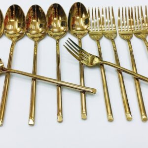 Heavy Gauge Gold Plated Stainless Steel Cutlery Set (Set of 6)