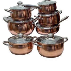 10Pcs Edenberg EB-2423 Rose Gold Stainless Steel Cookware Set