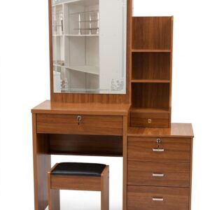 Brown Dressing Table with Sliding Mirror (FDT1502)