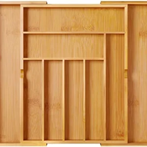 Expandable Bamboo Cutlery Drawer Organizer