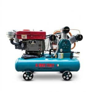 Kmax Italy 24HP Diesel Piston Air Compressor - 3,500 L/min Air Capacity, 5 Bar