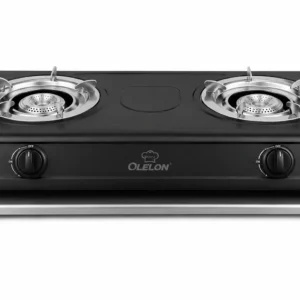 Olelon 2 Burner Stainless Steel Top Gas Stove, Table Top Gas Cooker with Wide Pan Supports